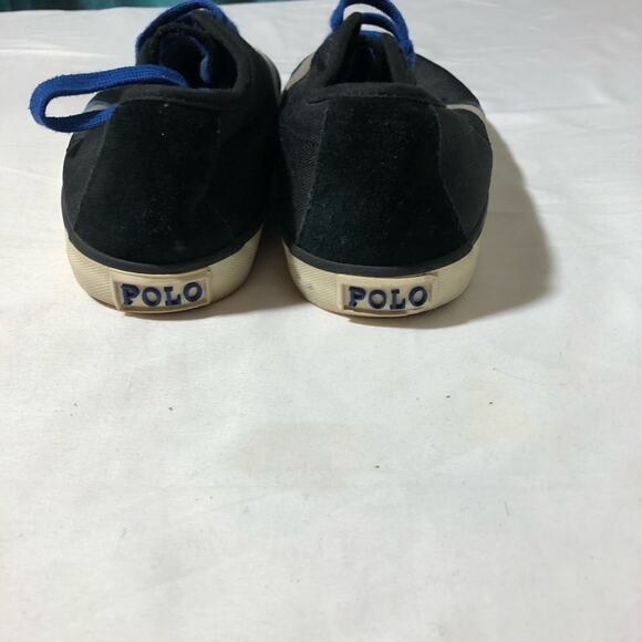 Polo Ralph Lauren mens halford canvas sneakers 9D black blue embroidered pony main image 6